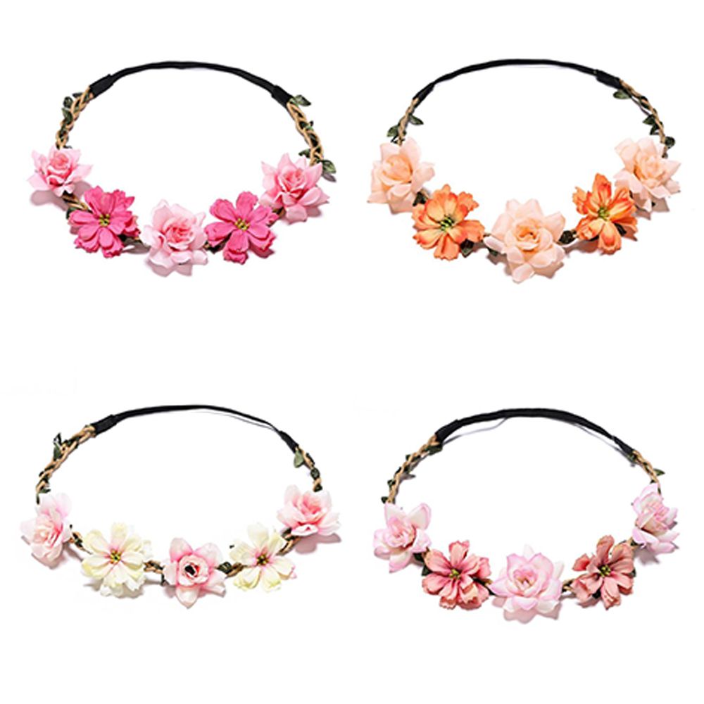 Wedding Arch Flower - 花の花輪ガール新しいヘアフラワーヘッドバンドガーランドヘッドドレスフラワークラウンビーチウェディングアクセサリー