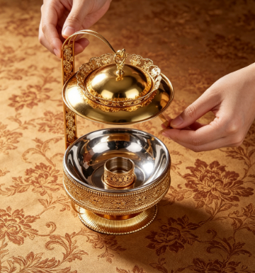 Wedding Alcohol Supply - ケータリング用品 ポータブル 6L 8L アルコールストーブ 金色の蓋付き
