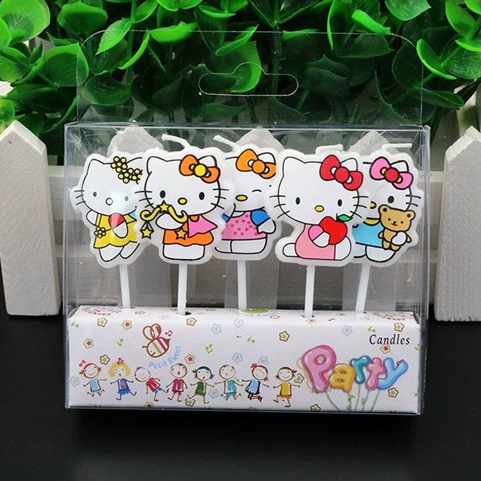 Unity Candle Set - 5 ピース/セットかわいいハローキティ手作り DIY キャンドル子供用ハッピーバースデーパーティーケーキデコレーション記念日パーティー用品