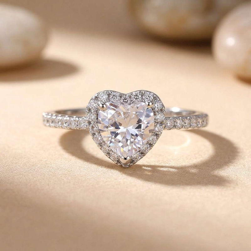 Wedding Z - 925 スターリングシルバーハートデザインの絶妙なリング女性用光沢のあるジルコニア指婚約高品質ホット販売ジュエリー