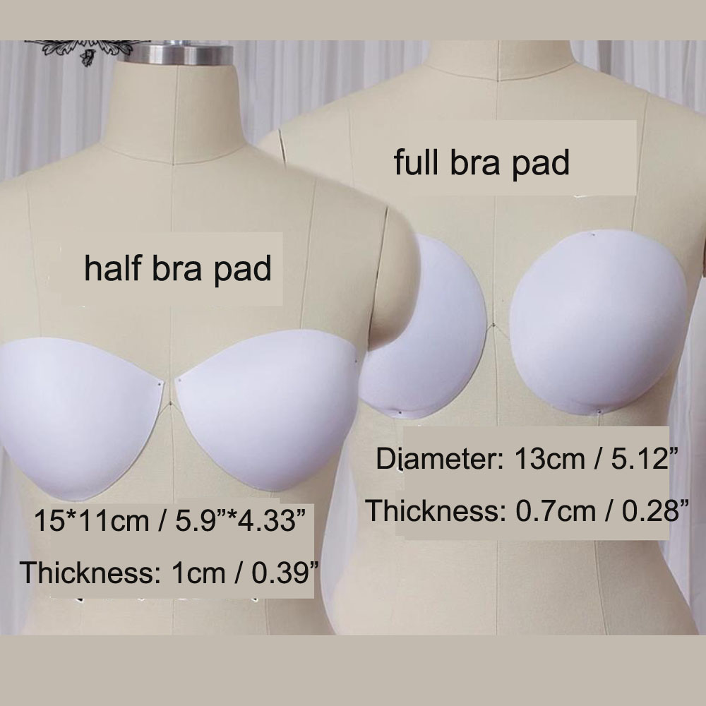 Wedding Lulu - 2 ペアソフトスポンジフォームブラジャーパッドウェディングドレスイブニングドレス suimmingsuits DIY 縫製胸アクセサリー