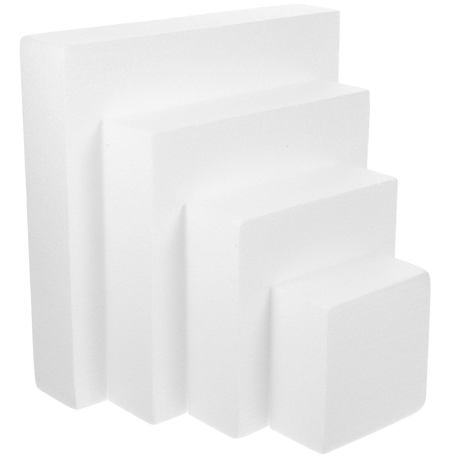 Wedding Cake Supply - 4 個ケーキダミーフォーム立方体形状白軽量再利用可能な装飾練習用ウェディングディスプレイ DIY ベーキング用品