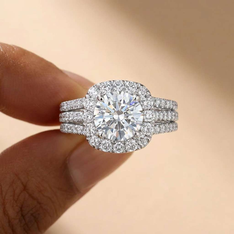 Wedding Z - 925 スターリングシルバートレンディな女性用リング、ブリリアントキュービックジルコニア付き高級婚約指輪ファッションウェディングパーティージュエリーギフト