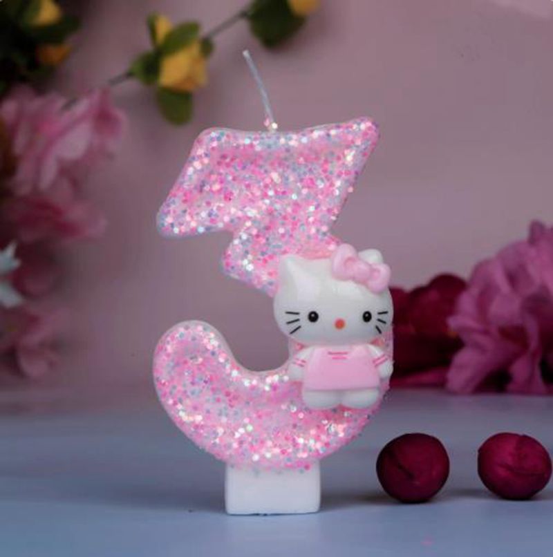 Unity Candle Set - かわいいハローキティ猫デジタル番号キャンドル誕生日キャンドル子供のためのカスタム装飾ユニークなギフト誕生日パーティー用品