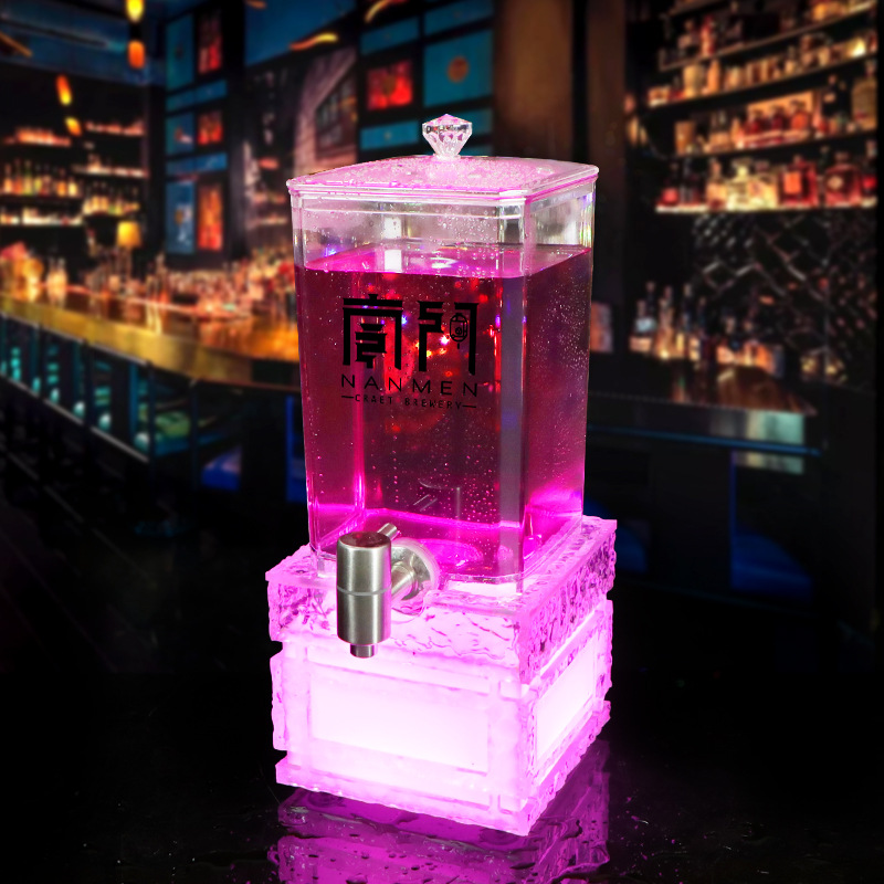 Wedding Alcohol Supply - LEDビール樽（タップ付き）2L＆3L 光る飲料ディスペンサー ジュース、カクテル、ソーダ、イベント用 家庭用パーティー用品 アルコール容器