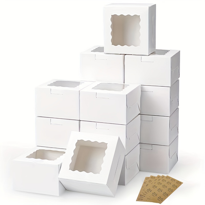 Wedding Cake Supply - 10 個クラフト紙ケーキキャンディボックスオープンウィンドウウェディングジュエリーチョコレートギフト包装ボックスベーキングパーティー用品