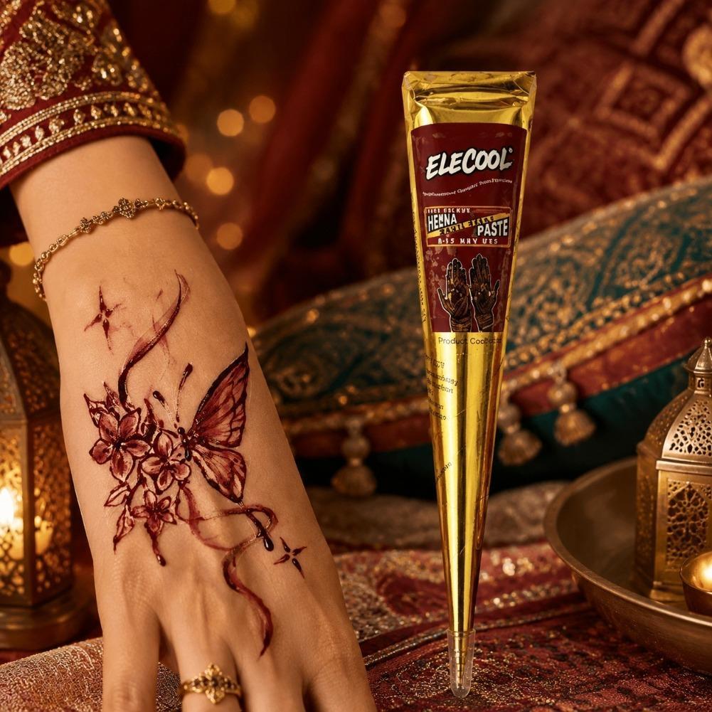 天然黒ヘナフラッシュタトゥーペーストDIY安全一時的なボディ - Indian Wedding Supply のレビューと価格