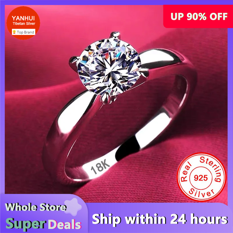 証明書付き 高級 18K ホワイト ゴールド リング、100 - Wedding Z のレビューと価格