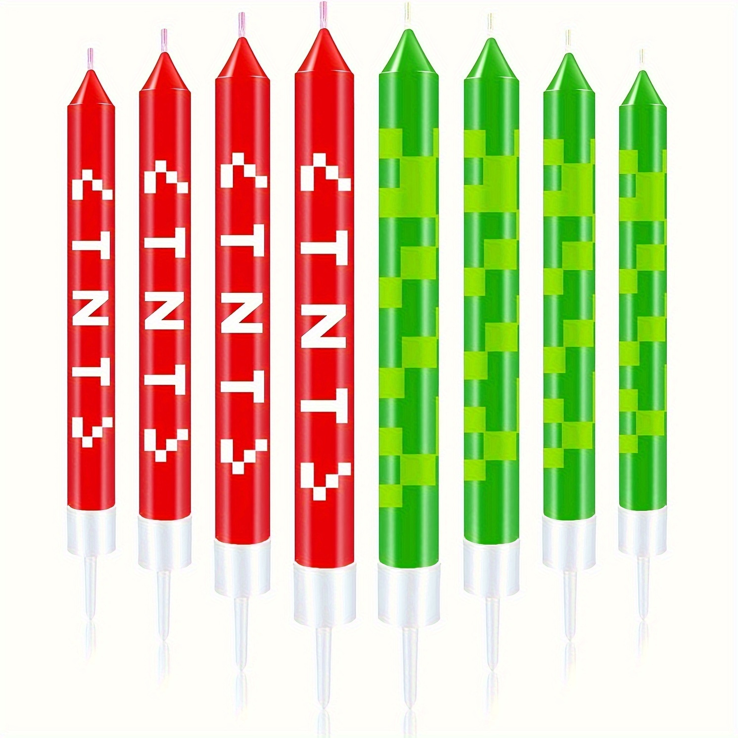12/24 個グリーンピクセルケーキキャンドルデコレーション - Unity Candle Set のレビューと価格
