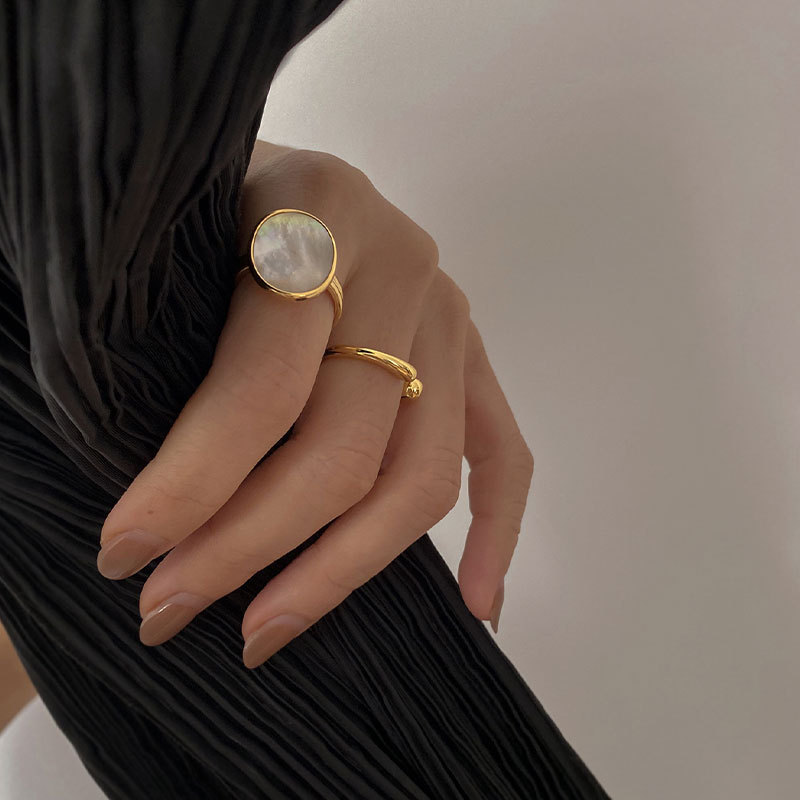 ステンレス鋼ワイドリング女性のための 18 K ゴールドメッ - Wedding Tap のレビューと価格