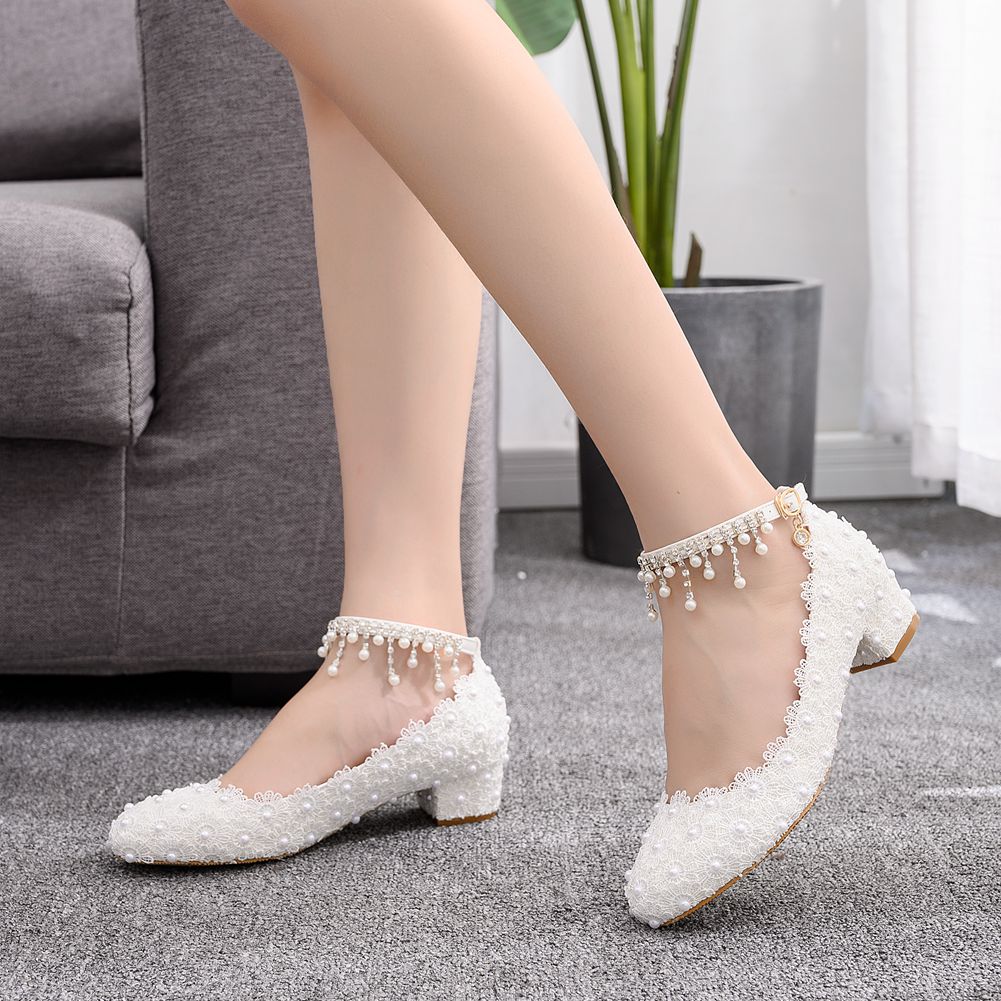 女性用 クローズドトゥ ローチャンキーヒール パンプス アン - Wedding Shop のレビューと価格