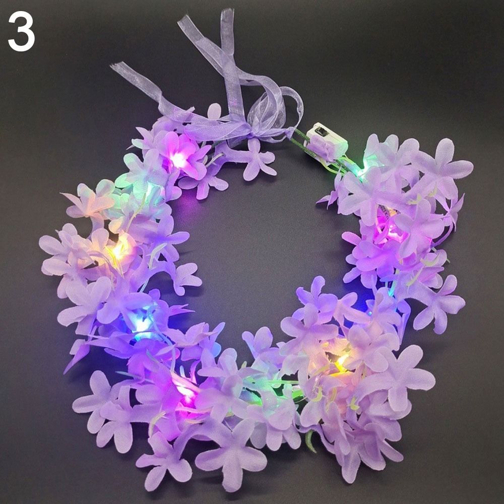 結婚式発光ヘアバンド女性女の子用光るLEDリースクリスマスパ - Wedding Arch Flower のレビューと価格