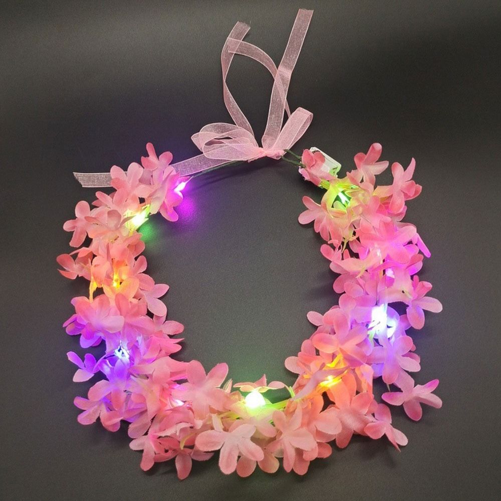 結婚式発光ヘアバンド女性女の子用光るLEDリースクリスマスパ - Wedding Arch Flower のレビューと価格