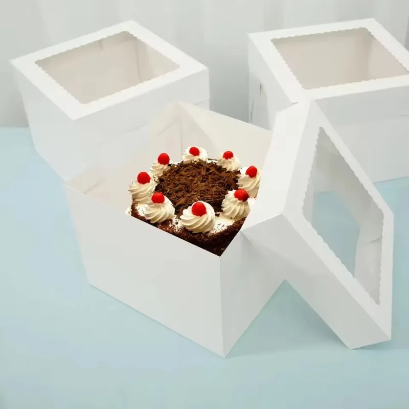 yes2/4/6 個使い捨て白いケーキボックス窓付き結婚式誕 - Wedding Cake Supply のレビューと価格