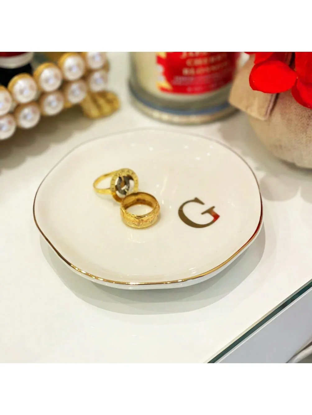 女性用のパーソナライズされたイニシャルリング,ジュエリートレ - Wedding Z のレビューと価格