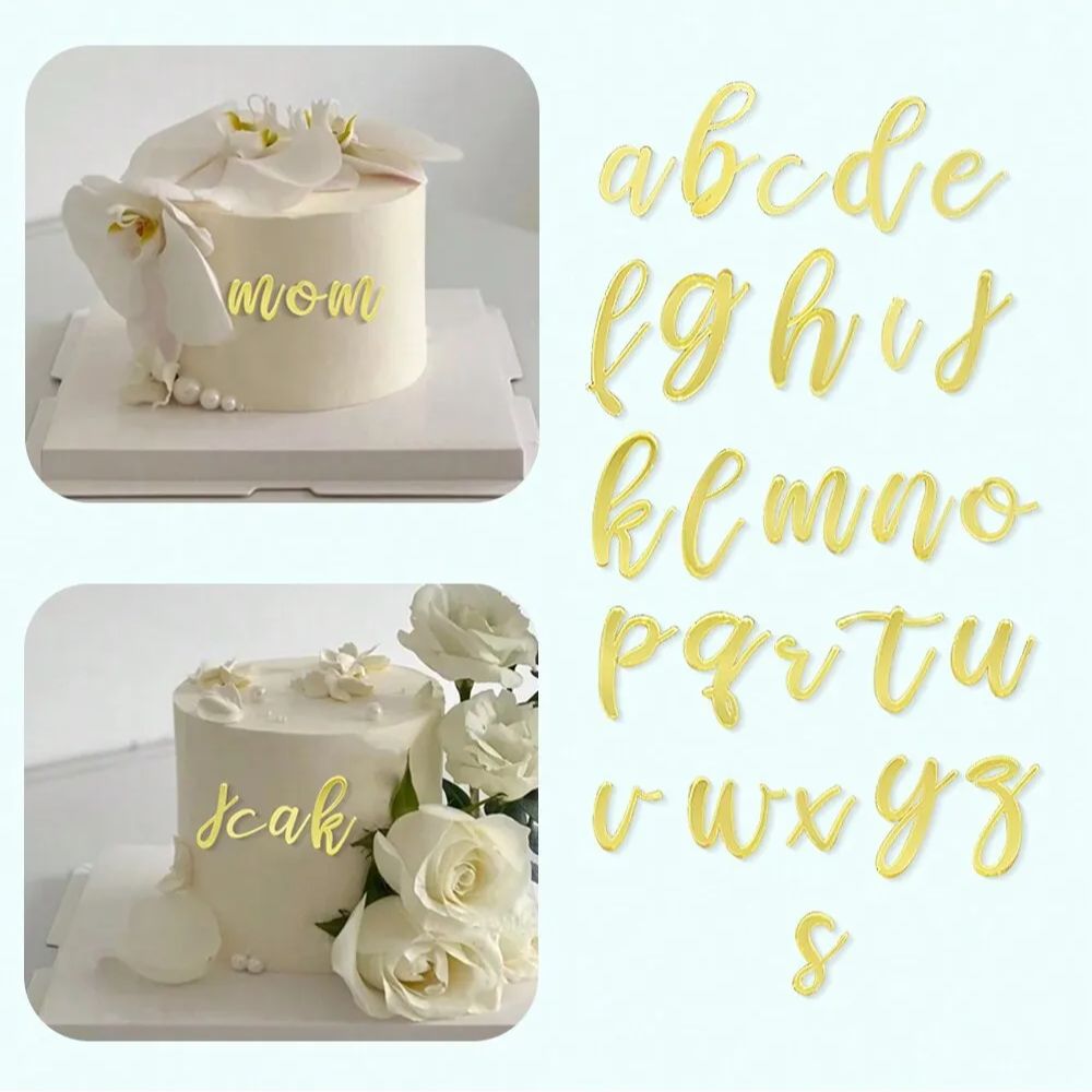 1 セットゴールデンミラーアクリル A-Z 英字アルファベッ - Wedding Z のレビューと価格