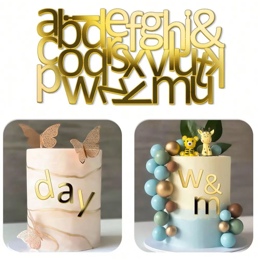 1 セットゴールデンミラーアクリル A-Z 英字アルファベッ - Wedding Z のレビューと価格