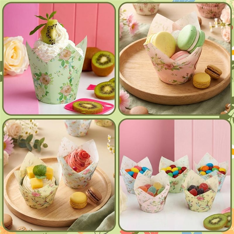 A11I ケーキデザートカップケーキライナー、フラワーペーパ - Wedding Cake Supply のレビューと価格