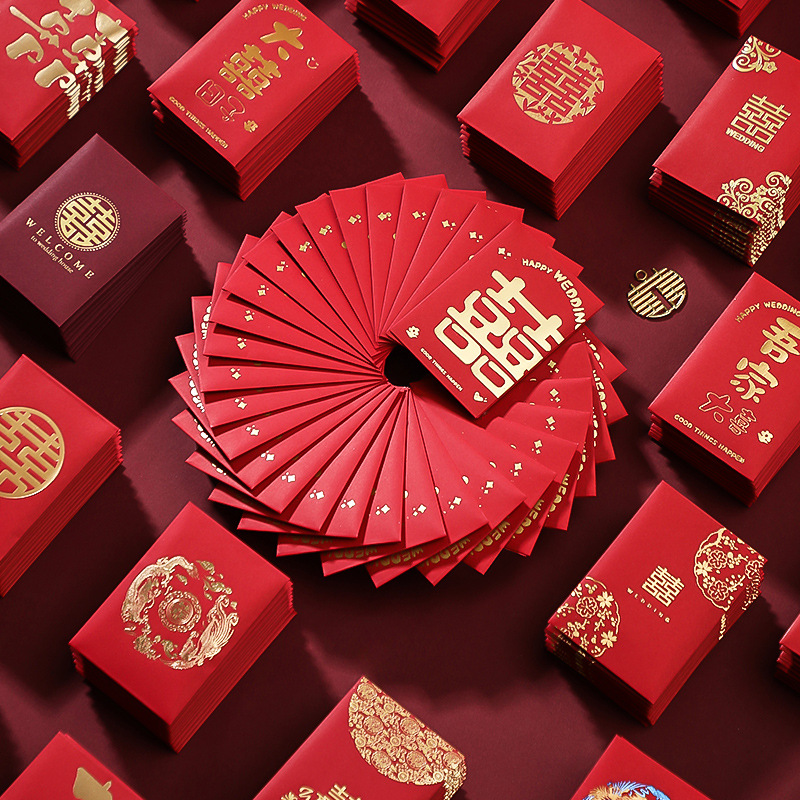 新年の赤の封筒,かわいいパターン,財布,紙,運のお金,春の祭 - Wedding Envelopes のレビューと価格