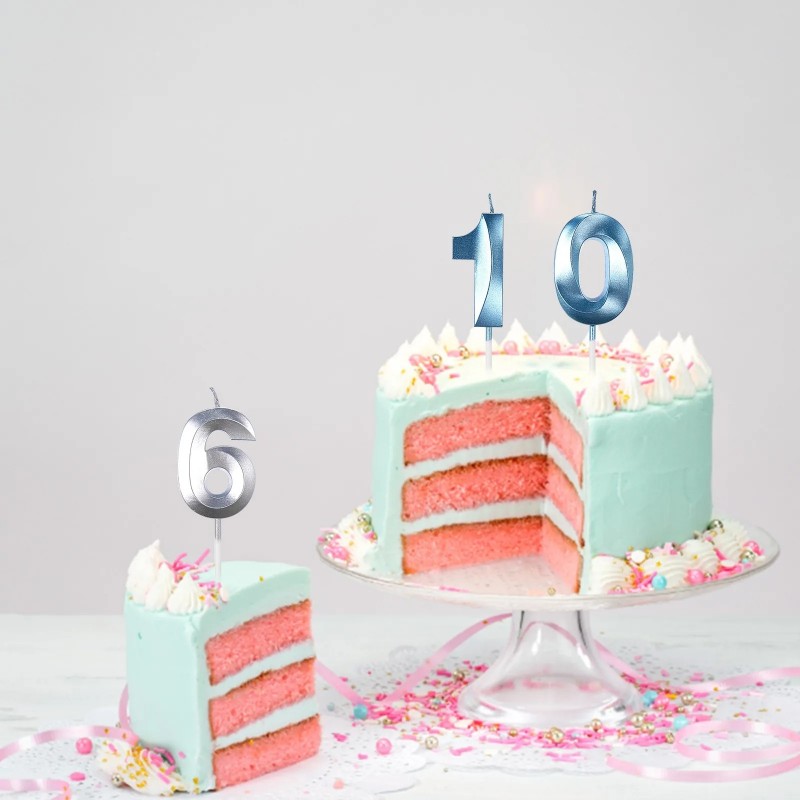 青い数字のケーキキャンドル 0 1 2 3 4 5 6 7  - Unity Candle Set のレビューと価格