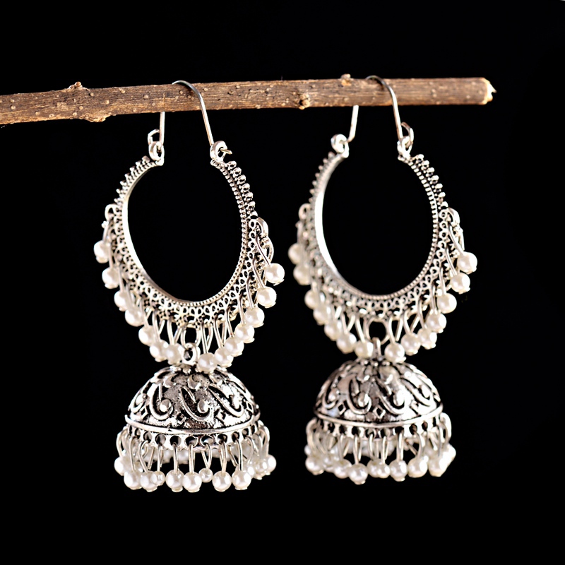 新しいインド Jhumka ジュエリー女性のファッションボヘ - Indian Wedding Supply のレビューと価格