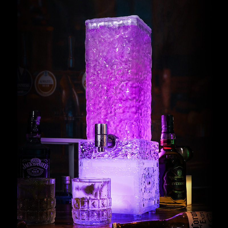 LEDライト付きフロストビール樽型タップ付き3Lカクテルディ - Wedding Tap のレビューと価格