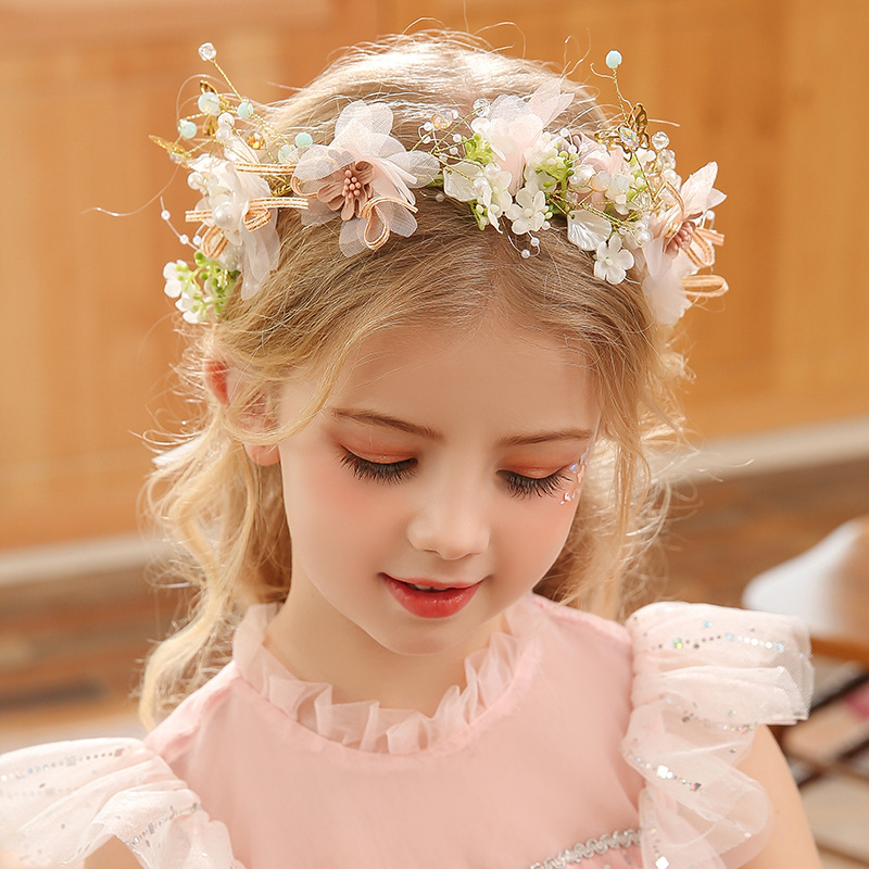 女性女の子フラワーヘッドバンド花嫁蝶花冠ヘアバンドヘアアクセ - Wedding Arch Flower のレビューと価格