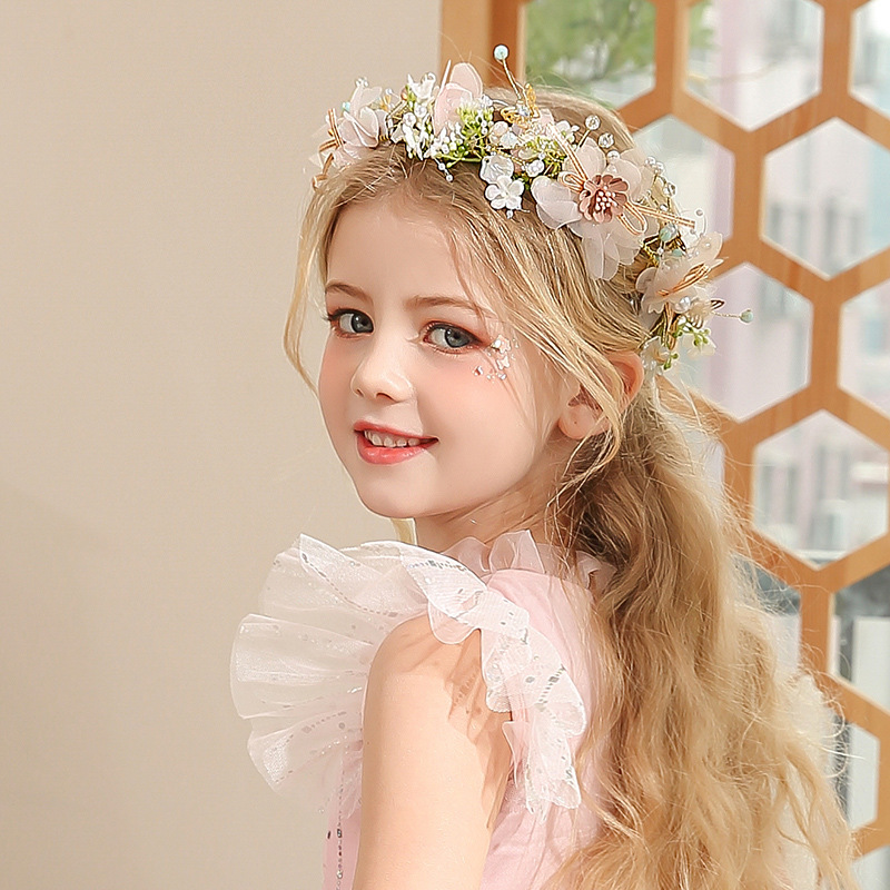 女性女の子フラワーヘッドバンド花嫁蝶花冠ヘアバンドヘアアクセ - Wedding Arch Flower のレビューと価格
