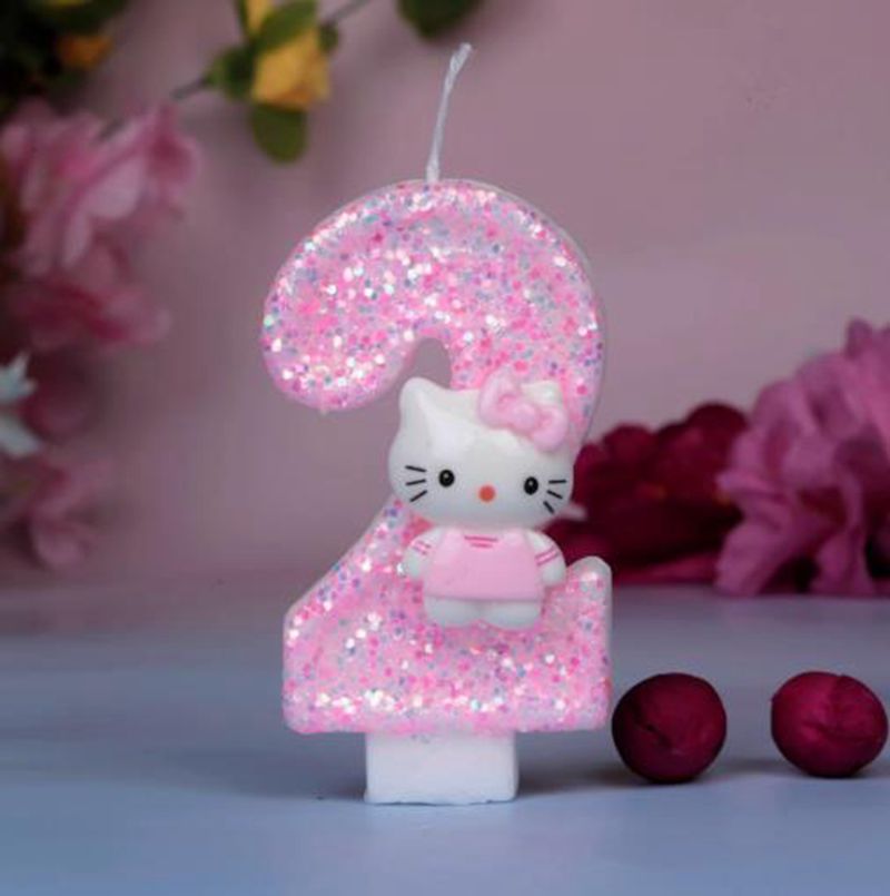 かわいいハローキティ猫デジタル番号キャンドル誕生日キャンドル - Unity Candle Set のレビューと価格
