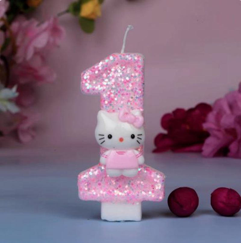 かわいいハローキティ猫デジタル番号キャンドル誕生日キャンドル - Unity Candle Set のレビューと価格