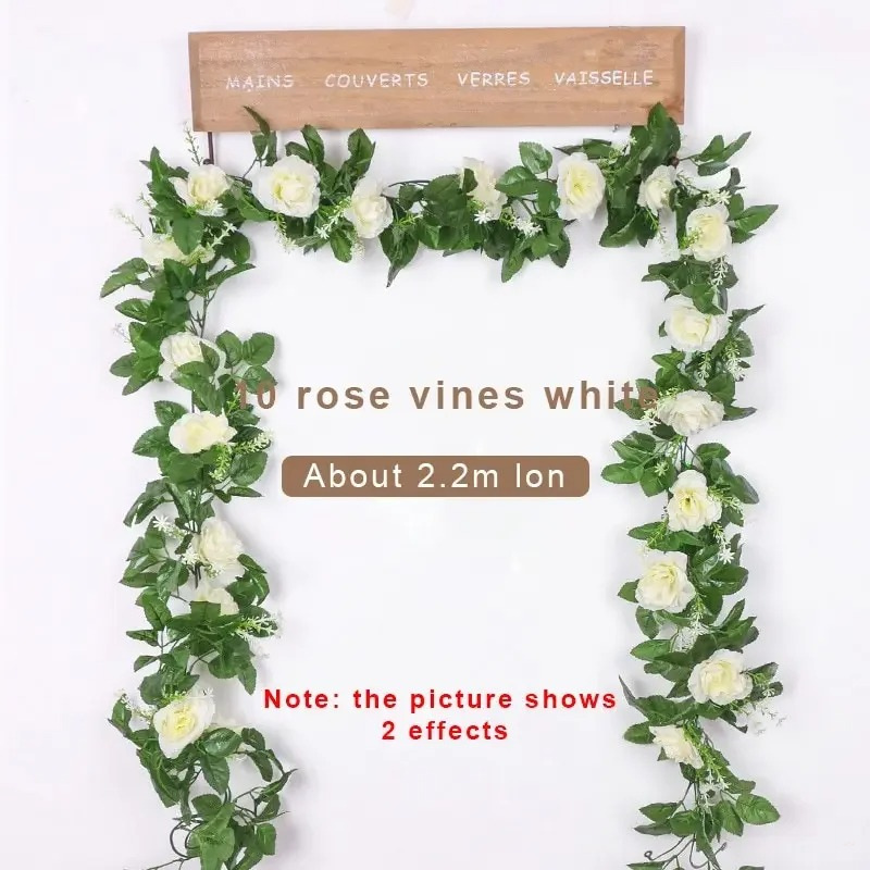 1 個 2.2 メートル人工白い花フェイクハンギングフェイク - Wedding Arch Flower のレビューと価格