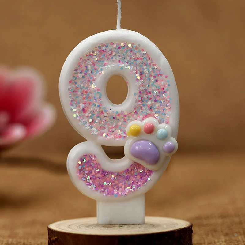 クリエイティブかわいい猫の足ケーキ番号誕生日キャンドルピンク - Unity Candle Set のレビューと価格