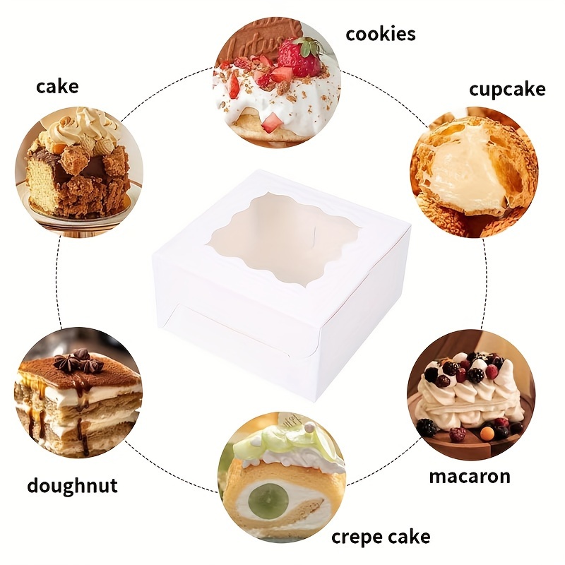 10 個クラフト紙ケーキキャンディボックスオープンウィンドウ - Wedding Cake Supply のレビューと価格