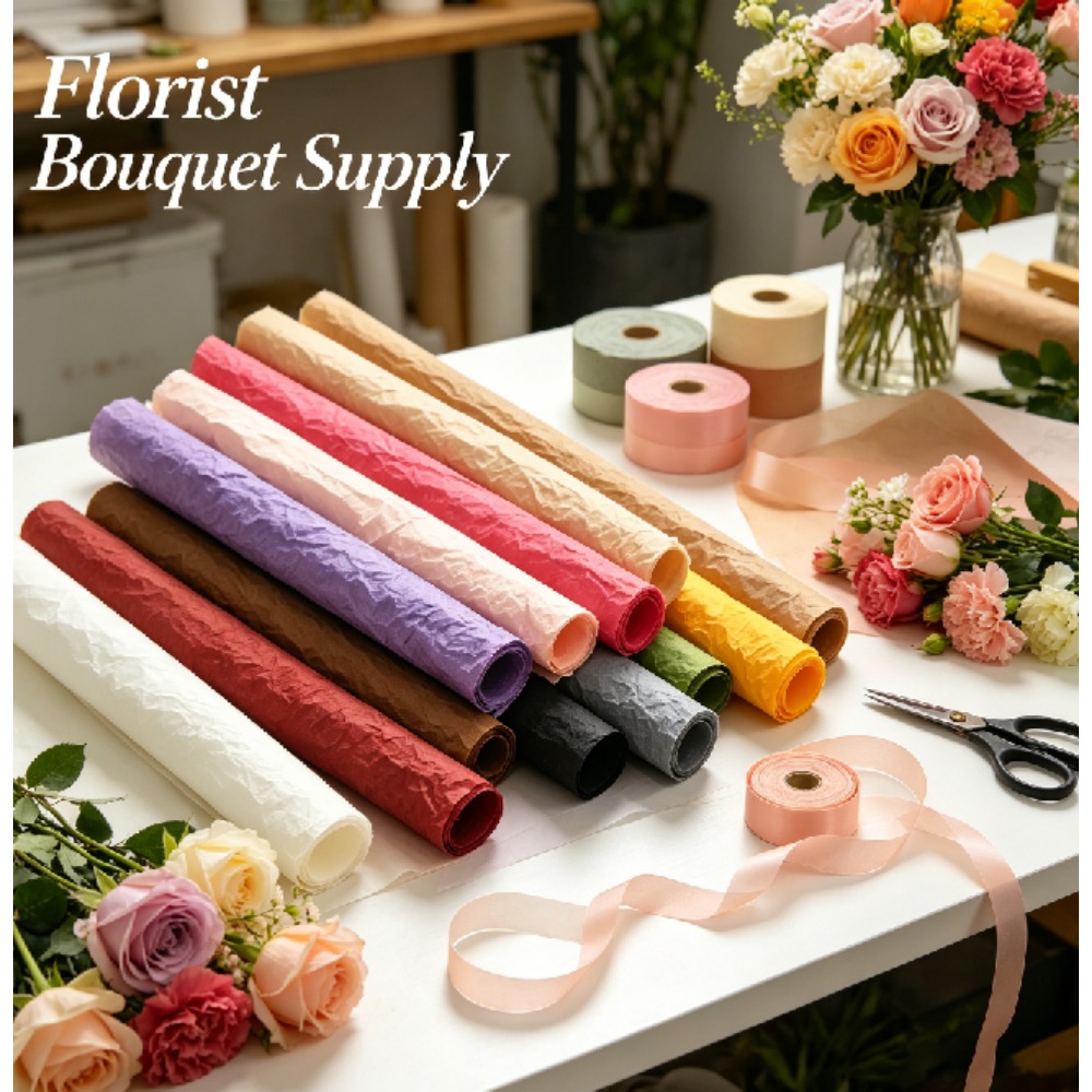 厚手のシュエナイクリンクルフローラルラップペーパーDIYギフ - Good Floral & Wedding Decor Supply のレビューと価格