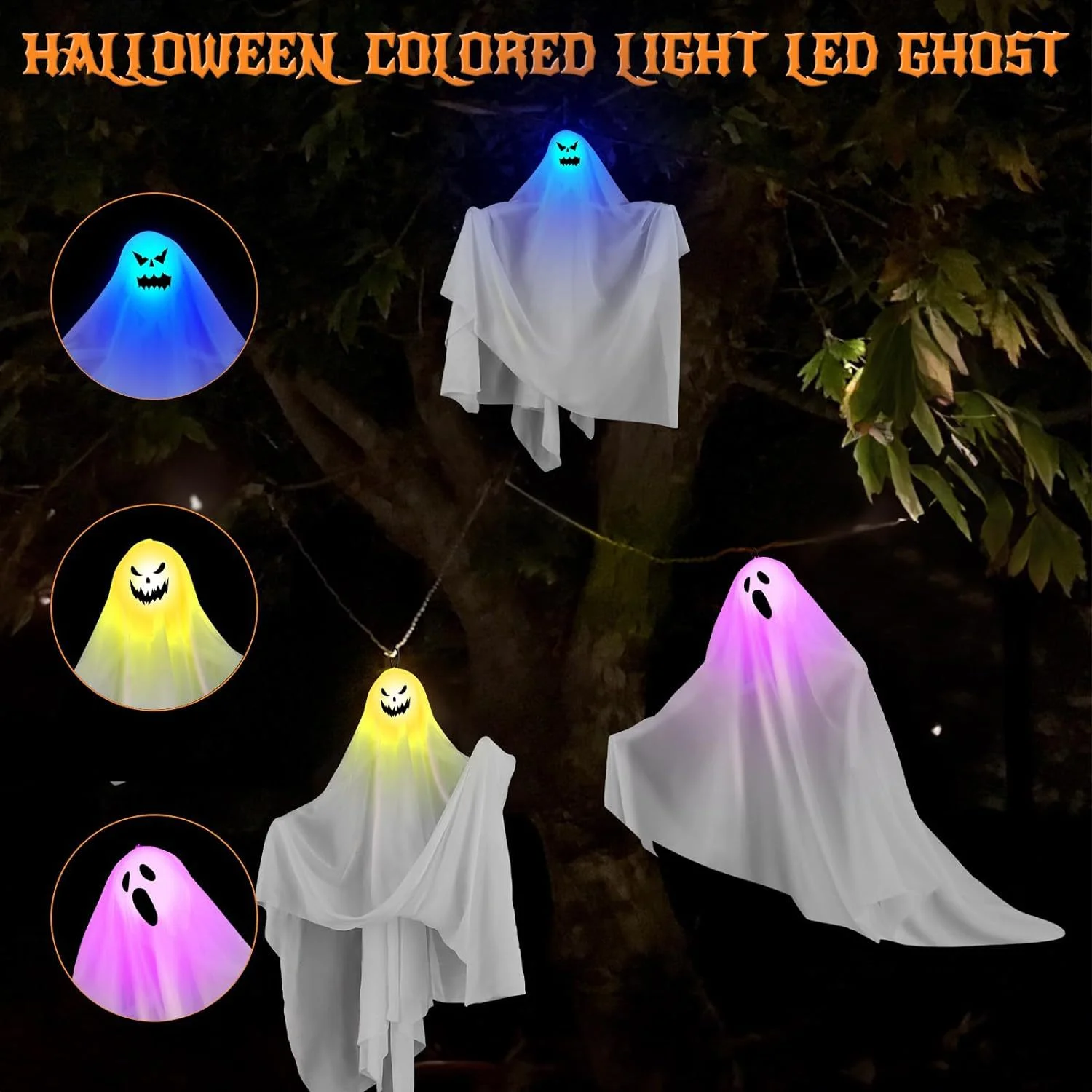 光るハロウィン LED ライト怖い吊りゴースト装飾ホラードア - Supply Wedding Venue のレビューと価格