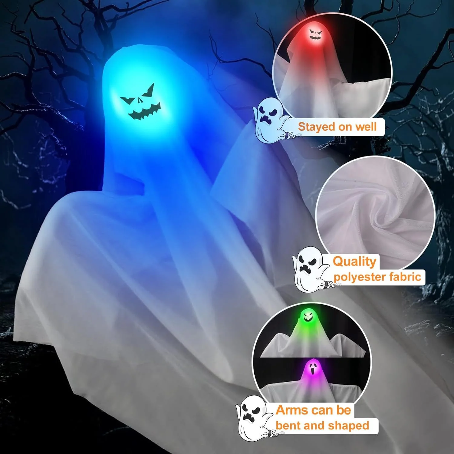 光るハロウィン LED ライト怖い吊りゴースト装飾ホラードア - Supply Wedding Venue のレビューと価格