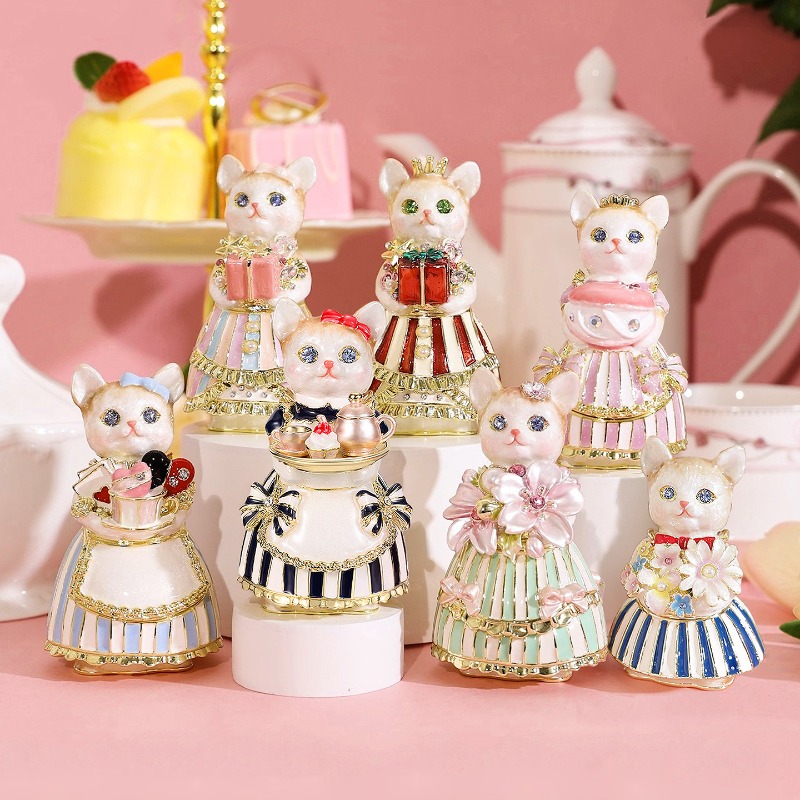 ジュエリーボックス エナメルカラー クリエイティブ桜猫ルル  - Wedding Lulu のレビューと価格