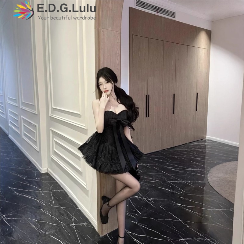 EDGLuLu ストラップレスボウエレガントなパーティードレ - Wedding Lulu のレビューと価格